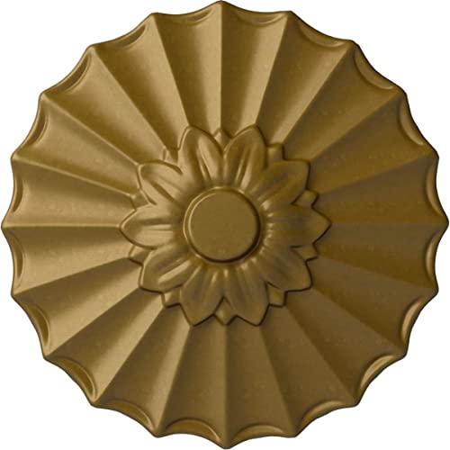 Image of Ekena Millwork CM09SHGLS 9 inch x 1-3 /8 inch Shakuras Ceiling Medallion, Gold
