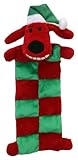 Multipet Loofa Holiday Squeaker Mat Dog Toy with Santa Hat, 12-Inch