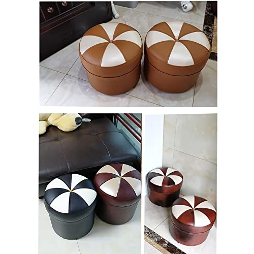 Tabouret de coiffeuse chic et pouf de chambre en cuir