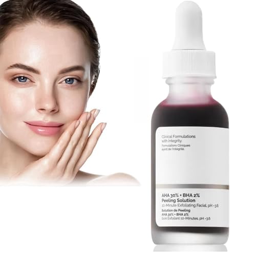 AHA 30% + BHA2% Peeling Solution Exfoliating Facial Serum for Hydrated Serum for Face Peeling Solution Reduces Pore Congestion and Fine Lines Smooth Skin Skincare Tightening Cream