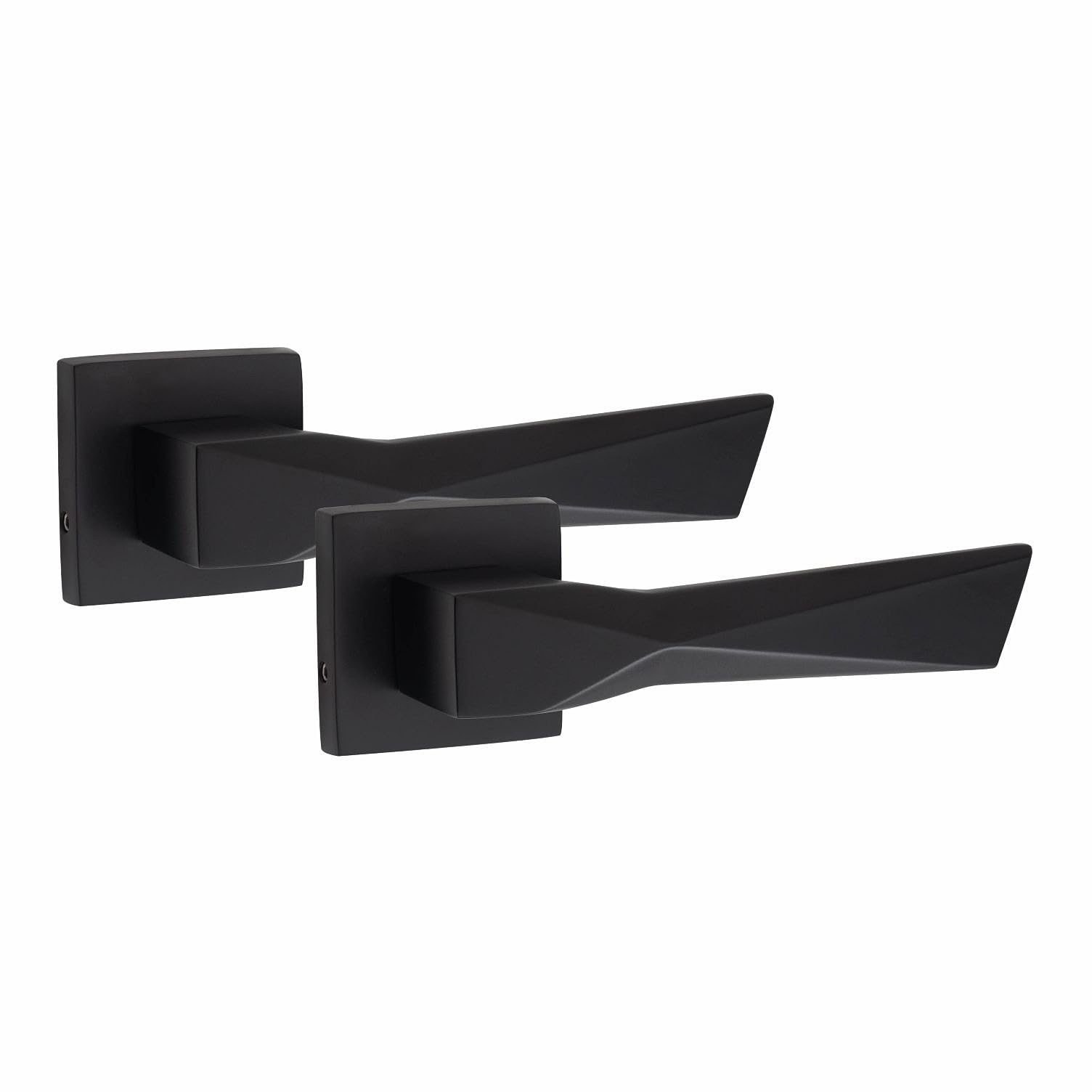 Golden Grace Modern Aura Premium Matt Black Square Rose Door Handle Set