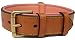 Soft Touch Collars Leather Dog Collar with Comfort Padding,Tan and Coral, Size Large, Made with Genuine Real Luxury Leather