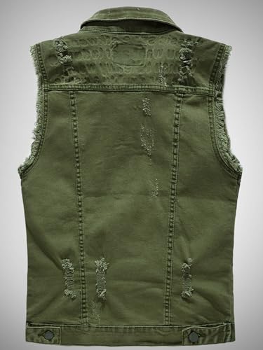 Men's Denim Vest Motorcycle Unlined Biker Plus Size Sleeveless Jean Vest Jacket2
