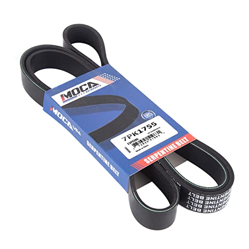 MOCA 7PK1755 EPDM Serpentine Belt Compatible with 2004-2008 for Acura TSX 2.4L, 2007-2009 for Honda CR-V 2.4L Accessory Drive