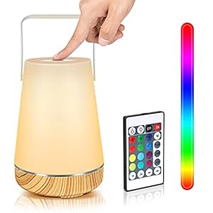 bnehhov lampe de chevet veilleuse enfant 13 couleurs rgb lampe led nuit tactile usb rechargeable lampe de table portable télécommande lampes de chevet minuterie pépinière lamp rouge sos lampe