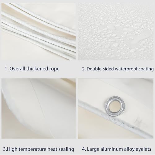 Lona impermeable exterior para evitar lluvia cubiertas de PVC blanco con cuerda 4