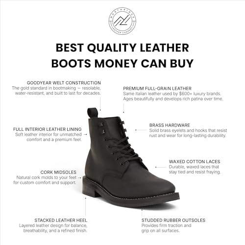 Image of Denali Men's Boot - Premium Full-Grain Leather Ankle Boot with Studded Outsole & Glove-Lined Interior