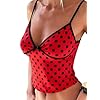 Seyumixi Polka Dot Top Women Y2K Cute Polka Dot Shirt with Bow Sleeveless Going Out Ladybug Top Red Coquette Clothes(Dot Red,S)