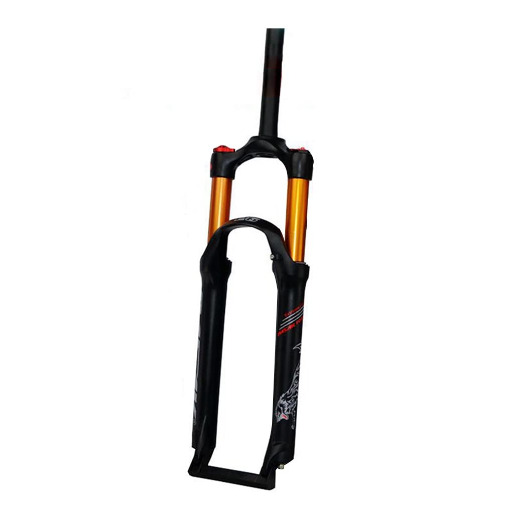 WIQUYBML 26/27.5/29inch MTB Suspension Fork Travel 100mm 28.6mm Straight Tube QR 9mm Manual Lockout Aluminum Alloy XC Mountain Bike Front Forks Disc Brake