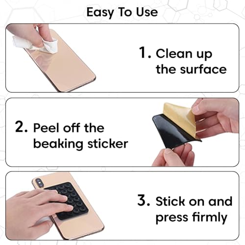 Image of Sounce Suction Phone Case, Silicone Suction Phone Case for Hands-Free Mobile Accessory Holder Grip, Video Phone Accessory Compatible Mirror, Shower-Black (Pack of-1)