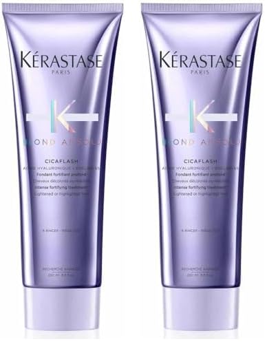 Kérastase Blond Absolu, Acondicionador Anti Rotura Para Pelo Dañado y Decolorado, Con Ácido Hialurónico, Cicaflash, 250 ml (Paquete de 2)