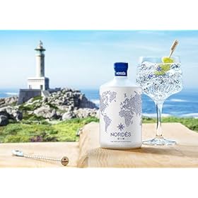NORDÉS Premium Gin | Made from a Portion of Wine Alcohol and 6 Galician Botanicals. Fresh, Aromatic and Well-Balanced Flavour. 40% Alcohol Volume - Bottle Size 70cl – Nordés