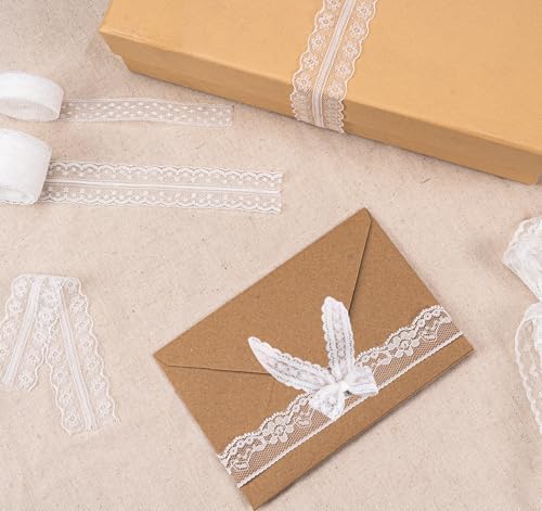 image for ilauke 82 Yards White Lace Ribbon 15 Rolls Vintage Lace Trims with Ass
