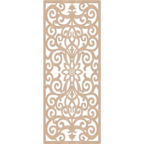 Image of Buel Decorative Pierced Fretwork Wood Wall Panels, 31 3 /8 inchW x 79 3 /8 inchH x 1 /4 inchT, Red Oak