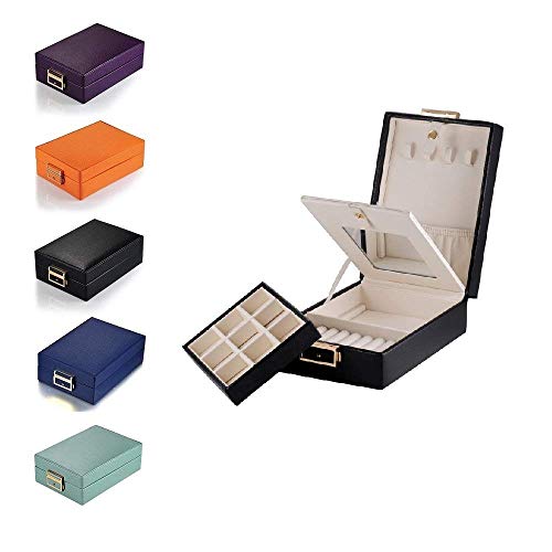 Portagioie in pelle laminata con doppio fondo