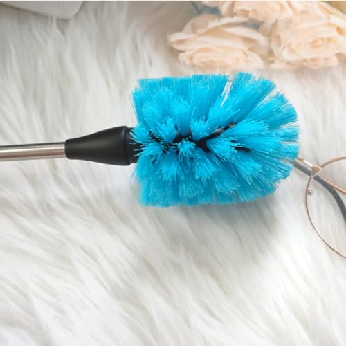 Image of Soft Water Bottle Cleaning Brush with Long Handle, 15 inch Flexible Glassware Scrubbing Brush, Stainless Steel Baby Milk Bottles Cleaning Brush for Wine Glasses Jugs Coffee Mugs Sport Bottle (Blue)
