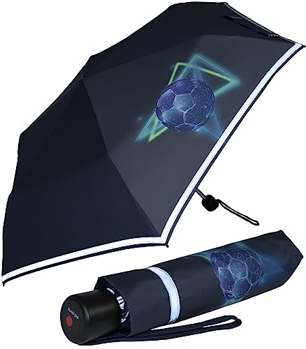 Knirps Kinder-Taschenschirm 4Kids Goal Reflective mit Reflexborte - Blue