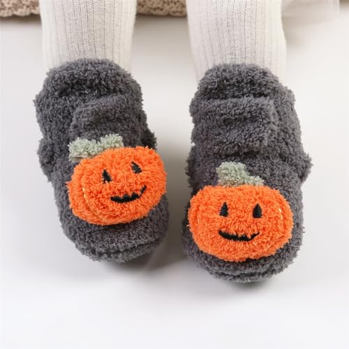 Girls Shoes Infant Halloween Booties Soft Baby Pumpkin Santa Winter Warm Fleece Slippers Snow Shoes Little Girl2
