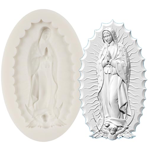Virgin Mary Silicone Mold Madonna Fondant Molds for Cake Decoration Cupcake Topper Sugar Craft Chocolate Candy Gum Paste Polymer Clay