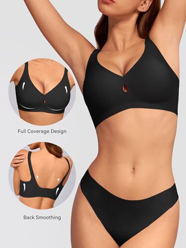 Image of LUCKMEEY Bras for Women No Underwire Wireless Bras - Seamless Push Up Full Coverage Bralettes Comfortable Everyday Bra