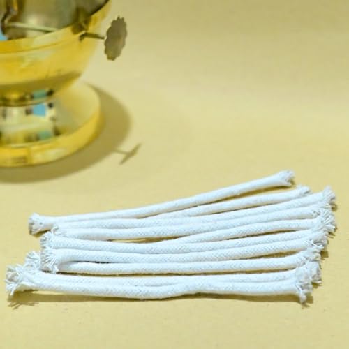 Image of Classyo Cotton Wicks for Pooja | Cotton Diya Batti for Puja | Wicks for Diya | Long Jyoti Batti (Pack of 10, 5.5 Inch)