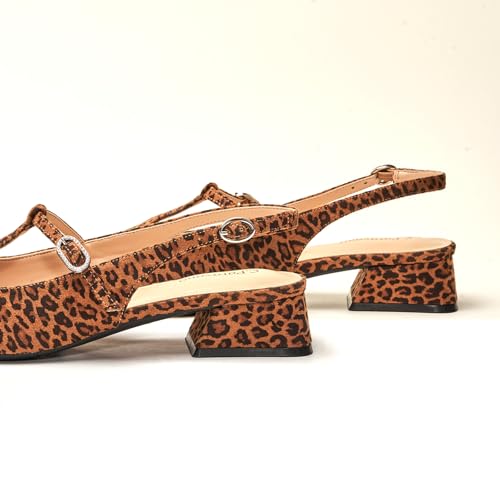 C.Paravano Women's Slingback Pumps | Round Toe Mary Jane Pumps | Low Heel Dress Shoes with Adjustable Ankle Strap3