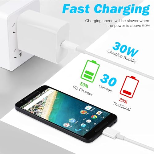 Image of Google 30W Original Type C Fast Charger Adapter for Pixel Phones | USB-C PD & PPS Rapid Charging | for Pixel 10 /Pro /XL /Fold /9 XL /9 Pro /9 /9a /8 pro /8 /8a /7 /7a /6 /6a /5 /4XL, Other Type-C Devices, White