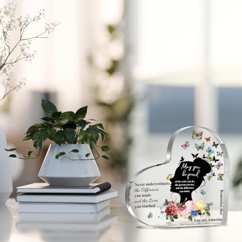 Image of Inspirational Gifts for Women Friends, Thank You Appreciation Gifts for Coworker Nurse Teacher Female Counselor Boss Lady, Birthday Farewell Gift, Butterfly Inspiration Gift Decorative Signs Plaques
