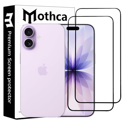 Image of Mothca Military-Grade Tempered Glass Screen Protector Compatible for iPhone 17 with Edge to Edge Coverage - Case Friendly, Anti-Scratch & Bubble-Free Installation Kit (Pack of 2)