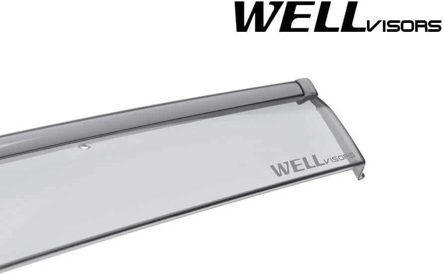 WellVisors Window Visors Wind Deflectors Compatible with Honda 2017-2026 Ridgeline with Black Trim Rain Guards 3-847HD038