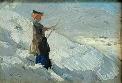 Affiche toile femme paysage hiver Marc art portrait 60x90