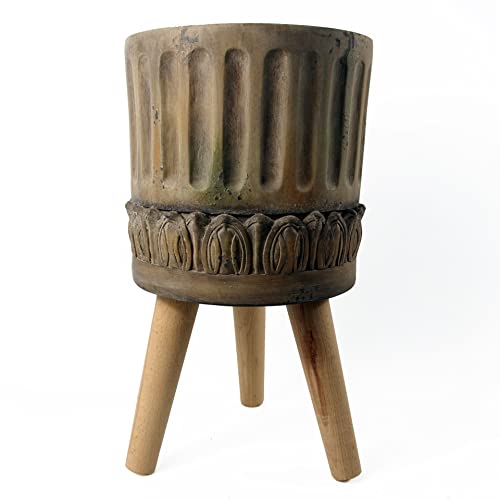 Leaf Macetas Grandes de Fibra de Vidrio, 40 cm Zandi Roman