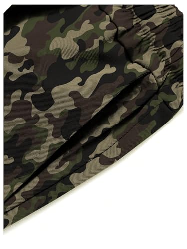 GORGLITTER Men's Camo Cargo Pants Flap Pocket Drawstring Waist Straight Leg Trousers4