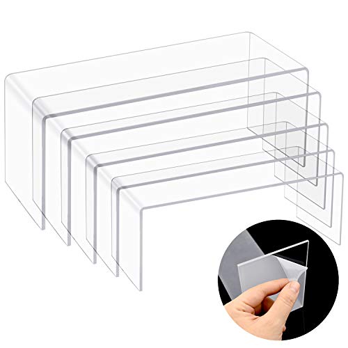 5 Pack Large Clear Acrylic Display Risers, 5 Sizes Acrylic Jewelry Display Riser