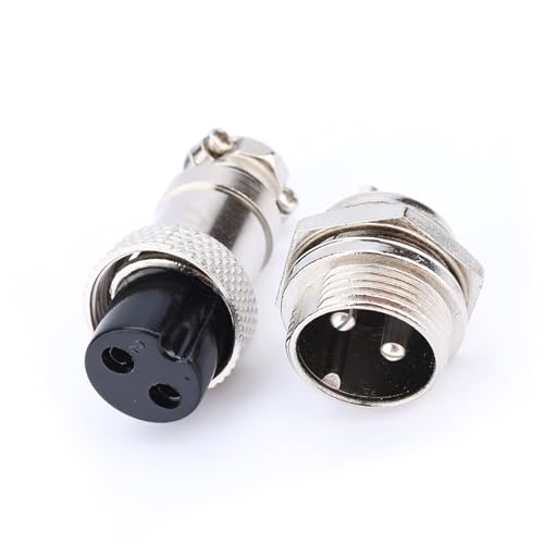 Conector Aviónico GX16 2 pines Metal Tornillo miniatura 7