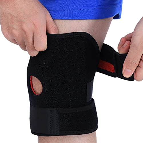 膝サポーター スポーツ 春の滑り止め通気性圧迫膝パッドサイクリング登山屋外スポーツ 男性用 女性用 高齢者用 (色 : Black, Size : One size)