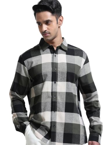 Image of StitchX Men's Brushed Cotton Buffalo Checkered Shirt-S-2XL