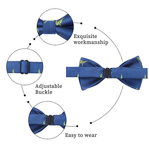 Image of HISDERN Bow Ties for Boys Pre Tied Toddler Bow Tie Adjustable Kids Bowties Clip On Fun Patterned Bowties for Wedding Party