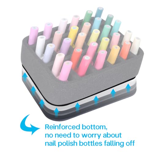 Image of Nail Polish Organizer Holder Foam Pad DIY with 18 Slots for Storage Nail Polish or Essential Oil Tray for Drawers Black