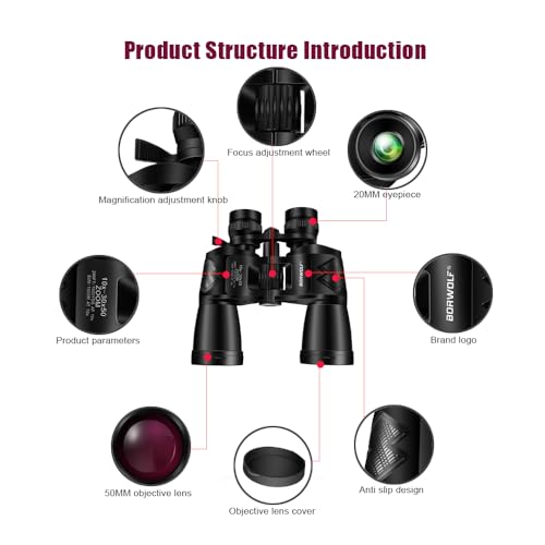 Binoculares zoom 10-30x50 HD para caza y astronomía miniatura 3