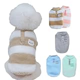 犬服 冬 中小型犬 ペット服 猫服 犬の服 秋 冬 もこもこ タンクトップ Dカン付き ドッグウェア 両面フリース 5色 洋服 おしゃれ かわいい 防寒 暖かい 着脱簡単 (L, ブラウン)