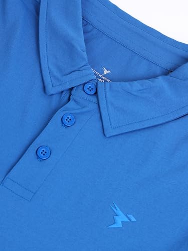 Image of TECHNOSPORT Mens Slim Fit Solid Full Sleeve Cotflex Polo T-Shirt for Regular and Casual Uses