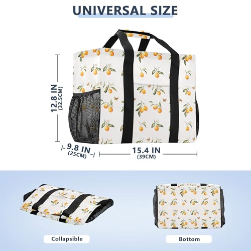 KLL Beach Bags Canvas Foldable With Compartments Cars Tote Bag3