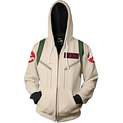Mens Ghoul Hunter Venkman Hoodie Backpack Jacket Zip Up Hunter Coat Sweatshirt (Large, Venkman) Cover