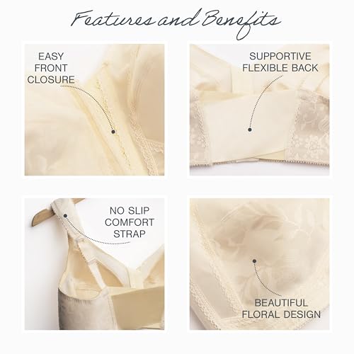 Playtex womens 18 Hour Front-close Wirefree W/ Flex Back Us4695 Bras, White, 42DD US