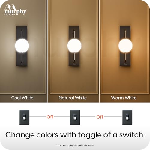 Image of Murphy Twilight Glow 9W Wall Light Pack of 1 | 3-in-1 Color Changing LED (Warm White /Cool White /Natural White) with 2-Year Warranty | Modern Premium Lamp