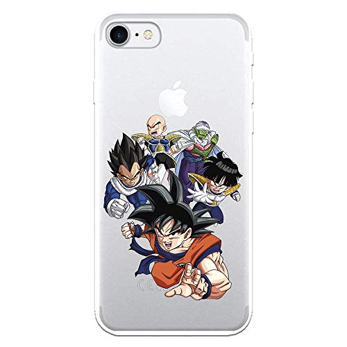 Funda para iPhone 7 - iPhone 8 Oficial de Dragon Ball Guerreros Z para Proteger tu móvil. Carcasa para Apple de Silicona Flexible con Licencia...