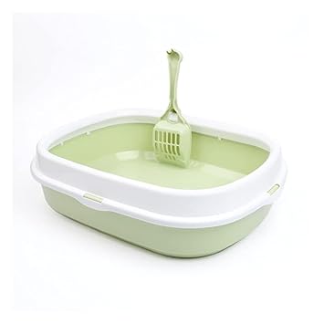 Despacito Cat Litter Box with Scoop, Semi Closed Litter Box for Cat, Dog, etc Litter Pan with Removable Tray (Semi Closed Litter Box)