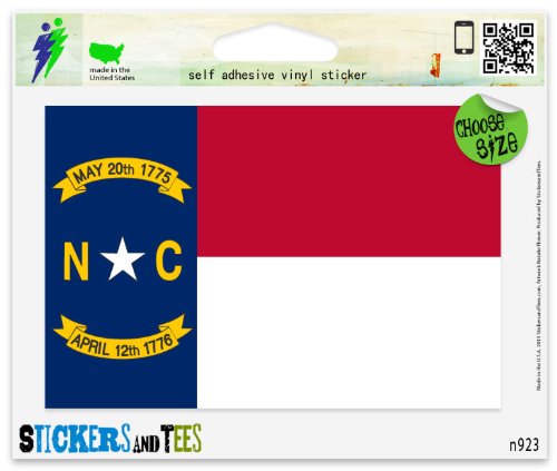 Waterproof Bumper Sticker North Carolina State Flag Sticker - 5 Inch ...