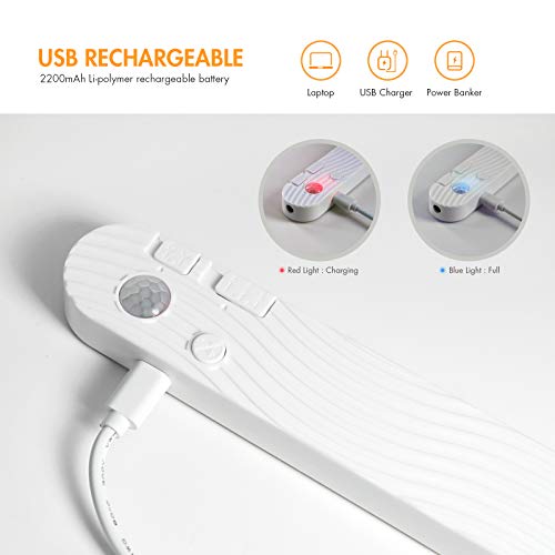 Tira de luces LED con sensor de movimiento recargable 2m Blanco cálido miniatura 4
